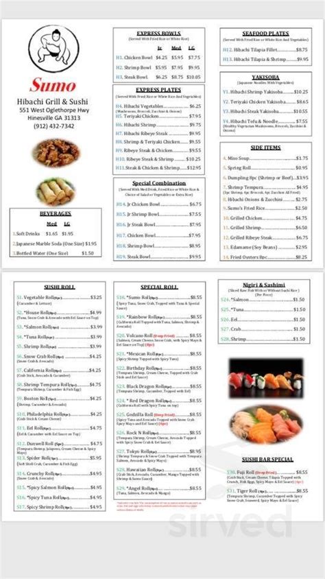 Sumo hinesville photos - SUMO - Japanese Teriyaki & Sushi. Restaurant in Richmond Hill. Opening at 11:00 AM tomorrow. Place Order Call (912) 459-1760 Get directions Get Quote WhatsApp (912) 459-1760 Message (912) 459-1760 Contact Us Find Table View Menu Make Appointment. Testimonials. ... Header photo by Avy Peralta.